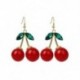 Divat Női Cseresznye Csepp Draple Rhinestone Fül Hook Fülbevaló Ékszer Ajándék 1Pair