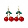 Divat Női Cseresznye Csepp Draple Rhinestone Fül Hook Fülbevaló Ékszer Ajándék 1Pair