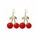 Divat Női Cseresznye Csepp Draple Rhinestone Fül Hook Fülbevaló Ékszer Ajándék 1Pair