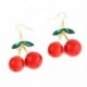 Divat Női Cseresznye Csepp Draple Rhinestone Fül Hook Fülbevaló Ékszer Ajándék 1Pair