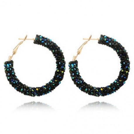 Színes Női divat elegáns horog fülbevaló kristály fül Stud Dangle karika ékszerek