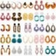 * 16 G-3,7 * 5,5 cm Női Boho Geometriai Dangle Drop Hook Akril gyanta fül fülbevaló ékszerek