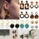 * 16 G-3,7 * 5,5 cm Női Boho Geometriai Dangle Drop Hook Akril gyanta fül fülbevaló ékszerek