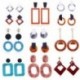 * 17 Dark BRown Női Boho Geometriai Dangle Drop Hook Akril gyanta fül fülbevaló ékszerek