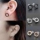 Fekete Vintage női punk rock kör fül fülbevalók Piercing fekete arany ezüst