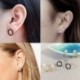 Fekete Vintage női punk rock kör fül fülbevalók Piercing fekete arany ezüst