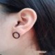 Fekete Vintage női punk rock kör fül fülbevalók Piercing fekete arany ezüst