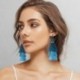 Piros Vintage nők Bohém fülbevaló Hosszú bojt Fringe Boho Dangle fülbevaló ékszerek