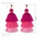 Piros Vintage nők Bohém fülbevaló Hosszú bojt Fringe Boho Dangle fülbevaló ékszerek