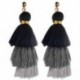 Piros Vintage nők Bohém fülbevaló Hosszú bojt Fringe Boho Dangle fülbevaló ékszerek