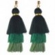 Piros Vintage nők Bohém fülbevaló Hosszú bojt Fringe Boho Dangle fülbevaló ékszerek