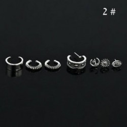 2 * Vintage fül klip mandzsetta Stud Dangle fülbevaló készlet nők Punk ezüst fülbevaló ékszerek