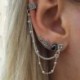 2 * Vintage fül klip mandzsetta Stud Dangle fülbevaló készlet nők Punk ezüst fülbevaló ékszerek