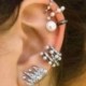 2 * Vintage fül klip mandzsetta Stud Dangle fülbevaló készlet nők Punk ezüst fülbevaló ékszerek