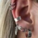 2 * Vintage fül klip mandzsetta Stud Dangle fülbevaló készlet nők Punk ezüst fülbevaló ékszerek