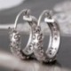 * 9 Ezüst (1,2x1cm) Női divat 925 ezüst kristályos harisnya dörömbölő karika fülbevaló
