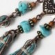 Bohém Vintage Üreges Virágok Hosszú bojt Fringe Boho Dangle Női fülbevaló