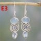 * E3 (3,2 * 1,1 cm) 925 Ezüst Ametiszt Holdkő Opál Ruby Topáz Dangle Drop Fülbevaló Hook Ékszerek