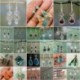 * E3 (3,2 * 1,1 cm) 925 Ezüst Ametiszt Holdkő Opál Ruby Topáz Dangle Drop Fülbevaló Hook Ékszerek