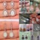 * E3 (3,2 * 1,1 cm) 925 Ezüst Ametiszt Holdkő Opál Ruby Topáz Dangle Drop Fülbevaló Hook Ékszerek