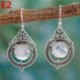* E3 (3,2 * 1,1 cm) 925 Ezüst Ametiszt Holdkő Opál Ruby Topáz Dangle Drop Fülbevaló Hook Ékszerek
