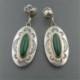 Vintage 925 Ezüst Zöld Üveg Esküvői Kézzel Dangle Fülbevaló Eardrop Ajándék Új
