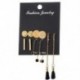 5Pairs / Set Gold Boho Geometry Circle Tassel Női fülbevaló fülbevalók