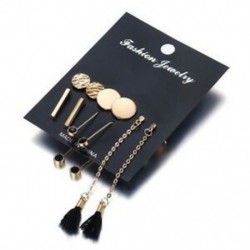 5Pairs / Set Boho Geometry Circle Tassel Női Arany Stud Fülbevaló fülbevaló