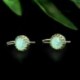 Női Opal Hook Fülbevaló Ékszerek Trendi Évforduló 18K Arany Töltött Dangle Drop