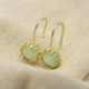 Női Opal Hook Fülbevaló Ékszerek Trendi Évforduló 18K Arany Töltött Dangle Drop
