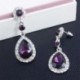 Ezüst   fehér Vintage nők kristály csepp Dangle strasszos fül fülbevaló ékszerek Xmas ajándék