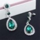 Ezüst   fehér Vintage nők kristály csepp Dangle strasszos fül fülbevaló ékszerek Xmas ajándék