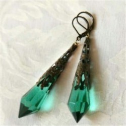 Női Retro Boho fülbevalók Dangle zöld eljegyzési esküvői divat ékszer ajándék