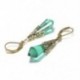 Női Retro Boho fülbevalók Dangle zöld eljegyzési esküvői divat ékszer ajándék