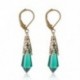 Női zöld Retro Boho fülbevalók Dangle eljegyzési esküvői divat ékszer ajándék