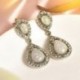 925 ezüst fehér topáz Opal dangle fülbevaló nő divat esküvői születésnapi ajándék