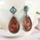 Női Vintage türkiz ötvözet fül Stud Dangle bohém fülbevaló esküvői ékszerek