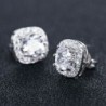 Fehér   ezüst 18K Rose Gold Princess Cut Topaz Square Gems Vágott zafír fülbevaló fül Stud ajándék