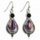 Női Boho 925 Ezüst Dangle fülbevaló lila réz türkiz horog fülbevaló