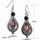 Női Boho 925 Ezüst Dangle fülbevaló lila réz türkiz horog fülbevaló