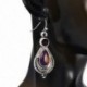 Női Boho 925 Ezüst Dangle fülbevaló lila réz türkiz horog fülbevaló