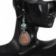 Nők Vintage Boho tibeti 925 ezüst türkiz dangle horog fülbevaló ékszerek