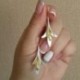 Kézzel készített 925 ezüstözött virágcsepp Dangle fülbevaló Vintage Retro ékszer Új