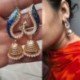 Női Retro Vintage Indiai Páva Jhumka Jhumki Drop Fülbevaló Cigány ékszerek