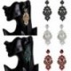 fehér Nők csillogó kristály strasszos fül Stud Dangle csepp fülbevaló esküvői ékszerek