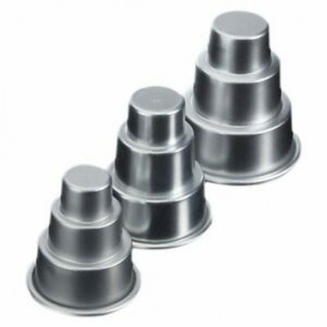3db Három emeletes tortaforma - alumínium sütőforma - N2E9