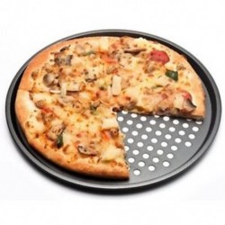 2X (szénacél nem tapadó pizza sütőedénytálca 32 cm-es pizza tányérantennákkal, O4M5