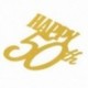 Happy 50th - Arany színű akril tortadísz szülinapra - J9Z1