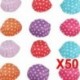 50db Színes pöttyös muffin papír többféle mintával szülinapra - esküvőre - évfordulóra - különleges alkalmakra