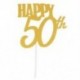 2db Happy 50th - Arany színű akril tortadísz szülinapra - P3F1